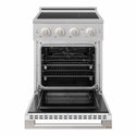 ZLINE 24 in. 3.2 cu. ft. Marino Induction Range with 3 Element Cooktop and Electric Convection Oven in Stainless Steel with White Matte Door (MINR-WM-24)
