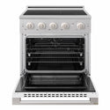 ZLINE 30 in. 4.2 cu. ft. Marino Induction Range with 4 Element Cooktop and Electric Convection Oven in Stainless Steel with White Matte Door (MINR-WM-30)