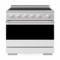 ZLINE 36 in. 5.2 cu. ft. Marino Induction Range with 5 Element Cooktop and Electric Convection Oven in Stainless Steel with White Matte Door (MINR-WM-36)