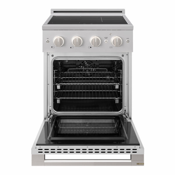 ZLINE 24 in. 3.2 cu. ft. Marino Induction Range with 3 Element Cooktop and Electric Convection Oven in Stainless Steel (MINR24)