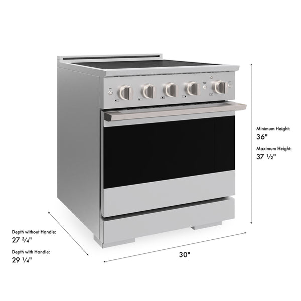 ZLINE 30 in. 4.2 cu. ft. Marino Induction Range with 4 Element Cooktop and Electric Convection Oven in Stainless Steel (MINR30)
