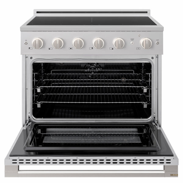 ZLINE 36 in. 5.2 cu. ft. Marino Induction Range with 5 Element Cooktop and Electric Convection Oven in Stainless Steel (MINR36)