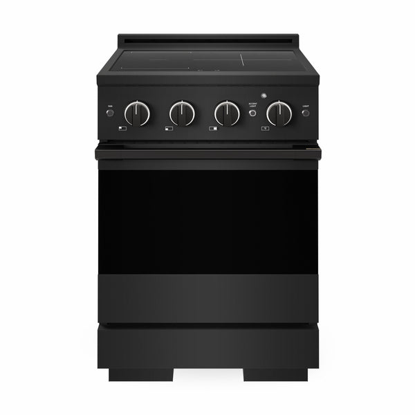 ZLINE 24 in. 3.2 cu. ft. Marino Induction Range with 3 Element Cooktop and Electric Convection Oven in Black Stainless Steel (MINRB-24)