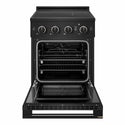 ZLINE 24 in. 3.2 cu. ft. Marino Induction Range with 3 Element Cooktop and Electric Convection Oven in Black Stainless Steel (MINRB-24)