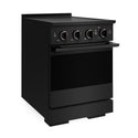 ZLINE 24 in. 3.2 cu. ft. Marino Induction Range with 3 Element Cooktop and Electric Convection Oven in Black Stainless Steel (MINRB-24)