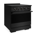 ZLINE 30 in. 4.2 cu. ft. Marino Induction Range with 4 Element Cooktop and Electric Convection Oven in Black Stainless Steel (MINRB-30)
