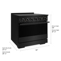 ZLINE 36 in. 5.2 cu. ft. Marino Induction Range with 5 Element Cooktop and Electric Convection Oven in Black Stainless Steel (MINRB-36)