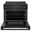 ZLINE 36 in. 5.2 cu. ft. Marino Induction Range with 5 Element Cooktop and Electric Convection Oven in Black Stainless Steel (MINRB-36)
