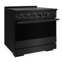 ZLINE 36 in. 5.2 cu. ft. Marino Induction Range with 5 Element Cooktop and Electric Convection Oven in Black Stainless Steel (MINRB-36)
