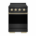 ZLINE Autograph Edition 24 in. 3.2 cu. ft. Marino Induction Range with 3 Element Cooktop and Electric Convection Oven in Black Stainless Steel with Champagne Bronze Accents (MINRBZ-24-CB)