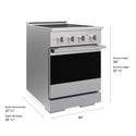 ZLINE 24 in. 3.2 cu. ft. Marino Induction Range with 3 Element Cooktop and Electric Convection Oven in Satin Stainless Steel (MINRS-24)