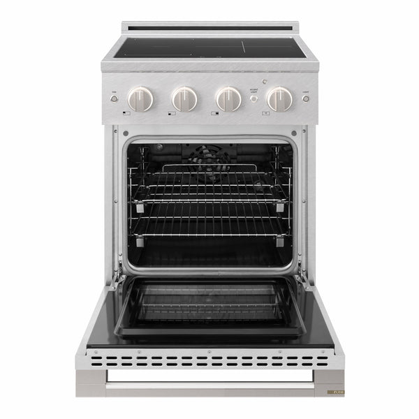 ZLINE 24 in. 3.2 cu. ft. Marino Induction Range with 3 Element Cooktop and Electric Convection Oven in Satin Stainless Steel (MINRS-24)