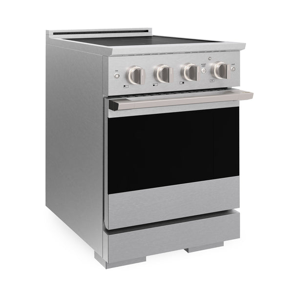 ZLINE 24 in. 3.2 cu. ft. Marino Induction Range with 3 Element Cooktop and Electric Convection Oven in Satin Stainless Steel (MINRS-24)