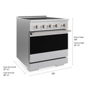 ZLINE 30 in. 4.2 cu. ft. Marino Induction Range with 4 Element Cooktop and Electric Convection Oven in Satin Stainless Steel (MINRS-30)
