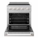 ZLINE 30 in. 4.2 cu. ft. Marino Induction Range with 4 Element Cooktop and Electric Convection Oven in Satin Stainless Steel (MINRS-30)