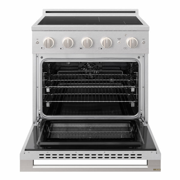ZLINE 30 in. 4.2 cu. ft. Marino Induction Range with 4 Element Cooktop and Electric Convection Oven in Satin Stainless Steel (MINRS-30)