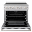 ZLINE 36 in. 5.2 cu. ft. Marino Induction Range with 5 Element Cooktop and Electric Convection Oven in Satin Stainless Steel (MINRS-36)