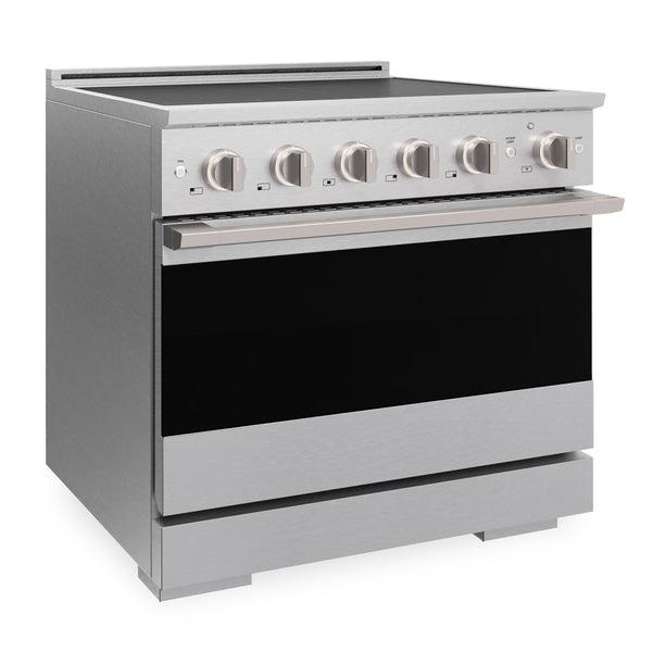 ZLINE 36 in. 5.2 cu. ft. Marino Induction Range with 5 Element Cooktop and Electric Convection Oven in Satin Stainless Steel (MINRS-36)