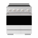 ZLINE 30 in. 4.2 cu. ft. Marino Induction Range with 4 Element Cooktop and Electric Convection Oven in Satin Stainless Steel with White Matte Door (MINRS-WM-30)