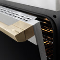 ZLINE Autograph Edition 24 in. 3.2 cu. ft. Marino Induction Range with 3 Element Cooktop and Electric Convection Oven in Satin Stainless Steel with Champagne Bronze Accents (MINRSZ-24-CB)