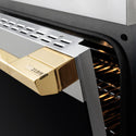ZLINE Autograph Edition 24 in. 3.2 cu. ft. Marino Induction Range with 3 Element Cooktop and Electric Convection Oven in Satin Stainless Steel with Polished Gold Accents (MINRSZ-24-G)