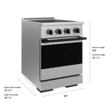 ZLINE Autograph Edition 24 in. 3.2 cu. ft. Marino Induction Range with 3 Element Cooktop and Electric Convection Oven in Satin Stainless Steel with Matte Black Accents (MINRSZ-24-MB)