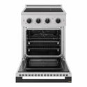 ZLINE Autograph Edition 24 in. 3.2 cu. ft. Marino Induction Range with 3 Element Cooktop and Electric Convection Oven in Satin Stainless Steel with Matte Black Accents (MINRSZ-24-MB)