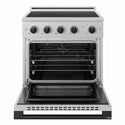 ZLINE Autograph Edition 30 in. 4.2 cu. ft. Marino Induction Range with 4 Element Cooktop and Electric Convection Oven in Satin Stainless Steel with Matte Black Accents (MINRSZ-30-MB)