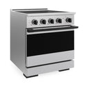 ZLINE Autograph Edition 30 in. 4.2 cu. ft. Marino Induction Range with 4 Element Cooktop and Electric Convection Oven in Satin Stainless Steel with Matte Black Accents (MINRSZ-30-MB)