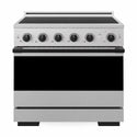 ZLINE Autograph Edition 36 in. 5.2 cu. ft. Marino Induction Range with 5 Element Cooktop and Electric Convection Oven in Satin Stainless Steel with Matte Black Accents (MINRSZ-36-MB)