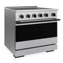 ZLINE Autograph Edition 36 in. 5.2 cu. ft. Marino Induction Range with 5 Element Cooktop and Electric Convection Oven in Satin Stainless Steel with Matte Black Accents (MINRSZ-36-MB)