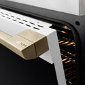 ZLINE Autograph Edition 30 in. 4.2 cu. ft. Marino Induction Range with 4 Element Cooktop and Electric Convection Oven in Satin Stainless Steel with White Matte Door and Champagne Bronze Accents (MINRSZ-WM-30-CB)