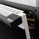 ZLINE Autograph Edition 30 in. 4.2 cu. ft. Marino Induction Range with 4 Element Cooktop and Electric Convection Oven in Satin Stainless Steel with White Matte Door and Matte Black Accents (MINRSZ-WM-30-MB)