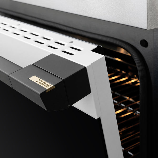 ZLINE Autograph Edition 36 in. 5.2 cu. ft. Marino Induction Range with 5 Element Cooktop and Electric Convection Oven in Satin Stainless Steel with White Matte Door and Matte Black Accents (MINRSZ-WM-36-MB)