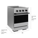 ZLINE Autograph Edition 24 in. 3.2 cu. ft. Marino Induction Range with 3 Element Cooktop and Electric Convection Oven in Stainless Steel with Matte Black Accents (MINRZ-24-MB)