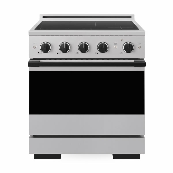 ZLINE Autograph Edition 30 in. 4.2 cu. ft. Marino Induction Range with 4 Element Cooktop and Electric Convection Oven in Stainless Steel with Matte Black Accents (MINRZ-30-MB)
