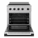 ZLINE Autograph Edition 30 in. 4.2 cu. ft. Marino Induction Range with 4 Element Cooktop and Electric Convection Oven in Stainless Steel with Matte Black Accents (MINRZ-30-MB)