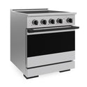 ZLINE Autograph Edition 30 in. 4.2 cu. ft. Marino Induction Range with 4 Element Cooktop and Electric Convection Oven in Stainless Steel with Matte Black Accents (MINRZ-30-MB)