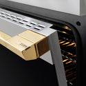 ZLINE Autograph Edition 36 in. 5.2 cu. ft. Marino Induction Range with 5 Element Cooktop and Electric Convection Oven in Stainless Steel with Polished Gold Accents (MINRZ-36-G)