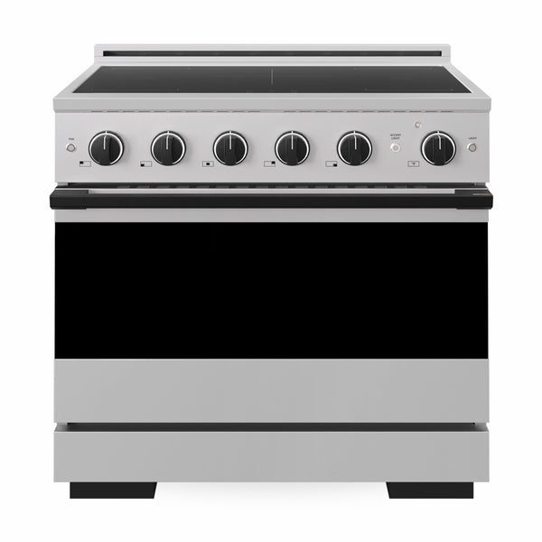 ZLINE Autograph Edition 36 in. 5.2 cu. ft. Marino Induction Range with 5 Element Cooktop and Electric Convection Oven in Stainless Steel with Matte Black Accents (MINRZ-36-MB)