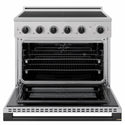 ZLINE Autograph Edition 36 in. 5.2 cu. ft. Marino Induction Range with 5 Element Cooktop and Electric Convection Oven in Stainless Steel with Matte Black Accents (MINRZ-36-MB)