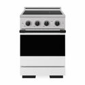 ZLINE Autograph Edition 24 in. 3.2 cu. ft. Marino Induction Range with 3 Element Cooktop and Electric Convection Oven in Stainless Steel with White Matte Door and Matte Black Accents (MINRZ-WM-24-MB)