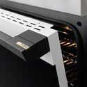 ZLINE Autograph Edition 30 in. 4.2 cu. ft. Marino Induction Range with 4 Element Cooktop and Electric Convection Oven in Stainless Steel with White Matte Door and Matte Black Accents (MINRZ-WM-30-MB)
