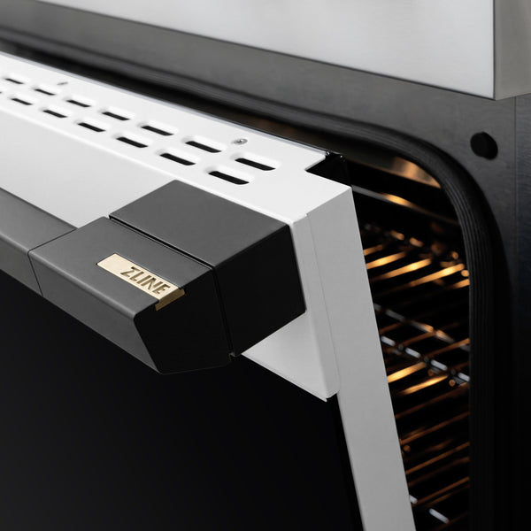 ZLINE Autograph Edition 30 in. 4.2 cu. ft. Marino Induction Range with 4 Element Cooktop and Electric Convection Oven in Stainless Steel with White Matte Door and Matte Black Accents (MINRZ-WM-30-MB)