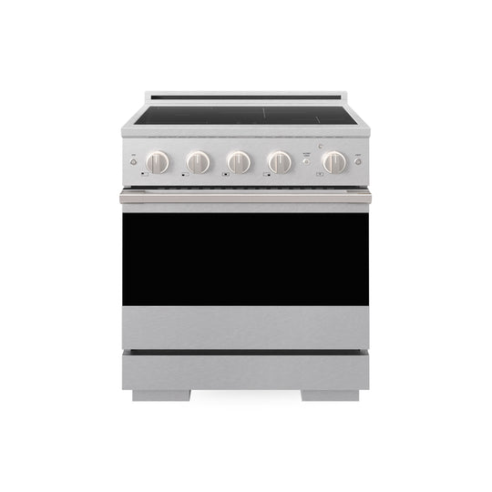 ZLINE 30 in. 4.2 cu. ft. Marino Induction Range with 4 Element Cooktop and Electric Convection Oven in Satin Stainless Steel (MINRS-30)