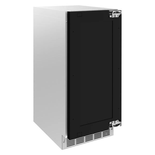 ZLINE Autograph Edition 15 in. Touchstone Nugget Ice Maker with Drain Pump and Panel-Ready Door with Champagne Bronze Handle (INGDPZ-15-CB)
