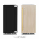 ZLINE Autograph Edition 15 in. Touchstone Nugget Ice Maker with Drain Pump and Panel-Ready Door with Polished Gold Handle (INGDPZ-15-G)