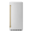 ZLINE Autograph Edition 15 in. Touchstone Nugget Ice Maker with Drain Pump and Solid Stainless Steel Door with Champagne Bronze Handle (INGDZ-ST-15-CB)