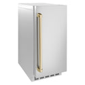 ZLINE Autograph Edition 15 in. Touchstone Nugget Ice Maker with Drain Pump and Solid Stainless Steel Door with Champagne Bronze Handle (INGDZ-ST-15-CB)