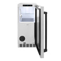 ZLINE Autograph Edition 15 in. Touchstone Nugget Ice Maker with Drain Pump and Solid Stainless Steel Door with Matte Black Handle (INGDZ-ST-15-MB)